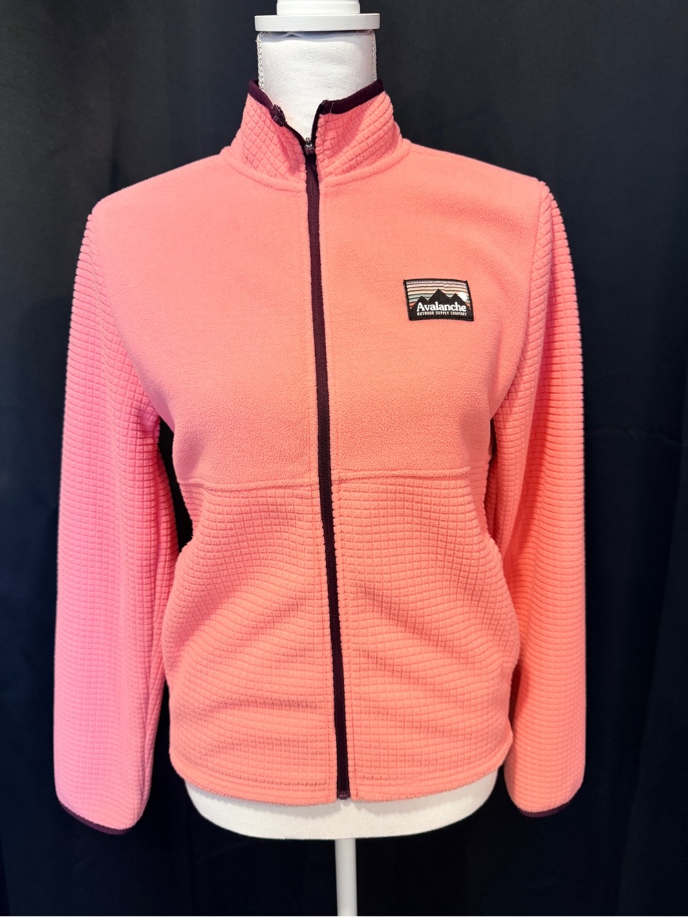 Avalanche Coral Pink Full-Zip Teddy Fleece Jacket for teens